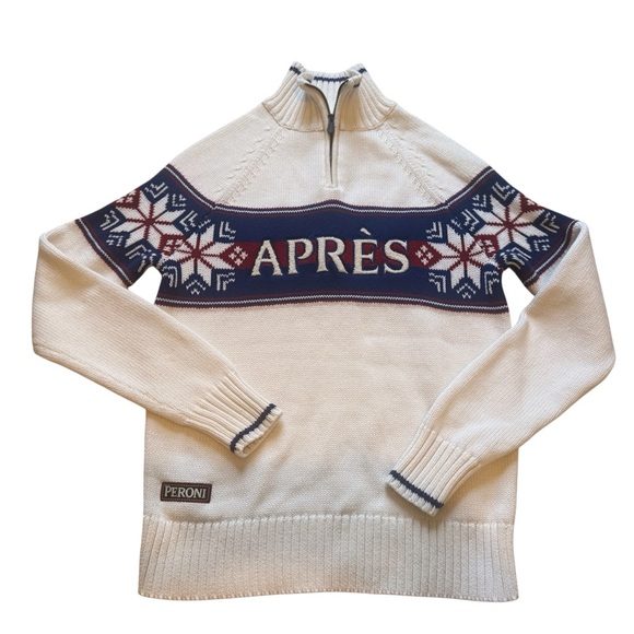 PERONI X ALP N ROCK FAIRISLE 1/4 ZIP SWEATER | IVORY XS - Picture 5 of 15